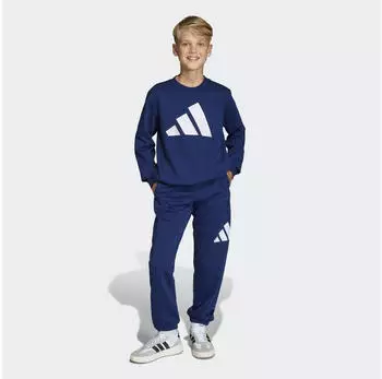 Adidas J BL FL JOG 240 Trainingsanzug (2-tlg) dunkelblau/wei&szlig;