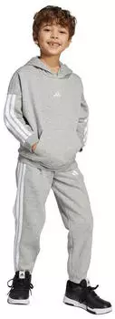 Adidas 3 Stripes Essentials Fleece Trainingsanzug (KB7808) medium grey heather