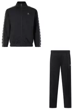 Champion Sport Inspired Trainingsanzug mit Tape, Komfortable Passform (307563) schwarz/weiß