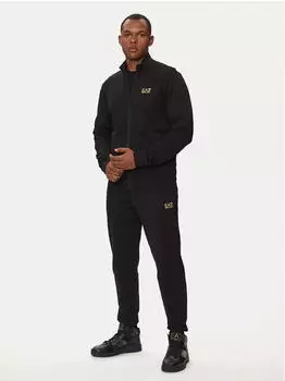 Emporio Armani Core Identity Trainingsanzug mit durchgehendem Reißverschluss (8NPV60-PJVRZ-0208) schwarz/gold