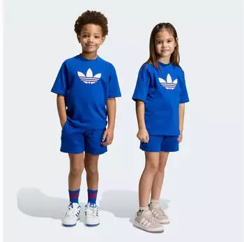 Adidas Lockeres Kurzes Trainingsanzug-Set mit Trefoil (2-tlg) (57523168) collegiate royal