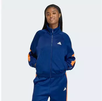 Adidas Stadium TT Trainingsjacke dunkelblau/pure orange/sanftes wei&szlig;