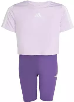 Adidas JG TR-ES 3S SET Trainingsanzug Slim Fit (KE6074) ice lavender/white