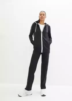bonprix Jogginganzug Set 2-teilig mit Sweatjacke und Jogginghose (bpx0120001000002) schwarz/wei&szlig;