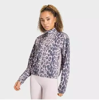 Adidas Workout Essentials Leopard Rollkragenpullover (KD7614) ice lila/shadow navy