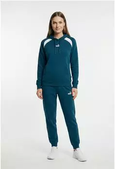 Puma Hooded Sweat Suit FL CL 2-teiliger Regular Fit Trainingsanzug midnight petrol/weiß