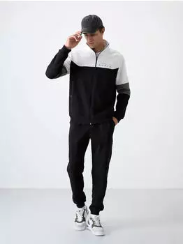Tommy Hilfiger Color Block Zip-Sweatshirt und Hose Set (MIYJU3P8040C) grau/schwarz/weiß