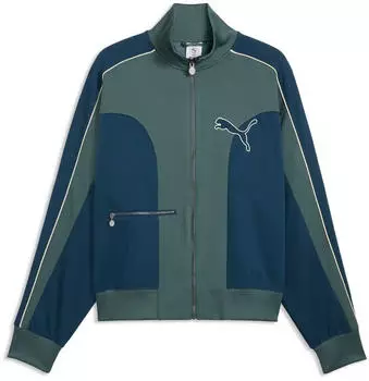 Puma T7 Love Of The Cat Relaxed Trainingsjacke midnight petrol herb garden blau gr&uuml;n