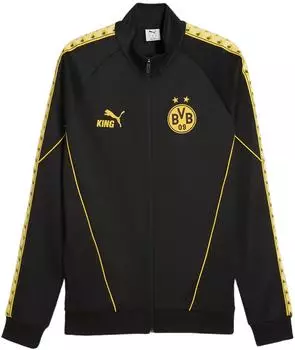 Puma Borussia Dortmund KING Anthem Jacke mit Rei&szlig;verschluss Herren Kleidung Schwarz (786491_07)