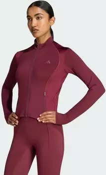 Adidas PrimeLift Essentials Workout-Jacke glänzendes Material Reißverschluss Maroon (KQ9686)