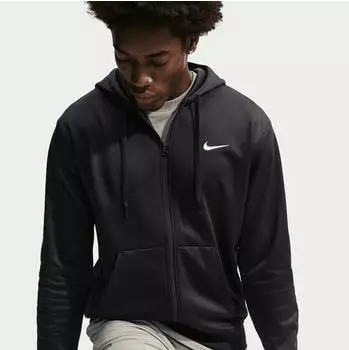 Nike M NK TF FLEX FLC FZ HD Trainingsjacke (IM5442) black/black/white