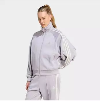 Adidas Stadium Pique Loose Fit Track Training Jacket flieder/wei&szlig;