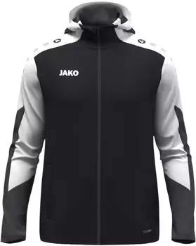JAKO Dynamic Kapuzenjacke mit Rei&szlig;verschlusstaschen (6870) schwarz/wei&szlig;/anthrazit