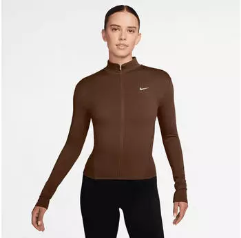 Nike One Fitted Dri-FIT-Jacke mit durchgehendem Rei&szlig;verschluss Damen (IM7046) cacao wow/white
