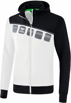 Erima 5-C Trainingsjacke mit Kapuze (1031906) weiß/schwarz/dunkelgrau