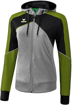 Erima Hooded Premium One 2.0 Training Jacket Women (10718) grey melange/black/lime pop