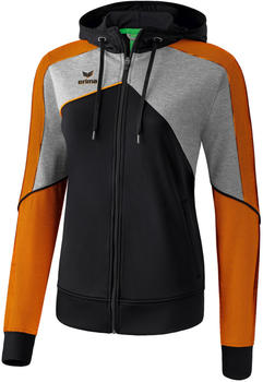 Erima Hooded Premium One 2.0 Training Jacket Women (10718) black/grey melange/neon orange