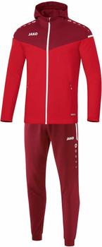 JAKO Trainingsanzug Polyester Champ 2.0 mit Kapuze rot/weinrot