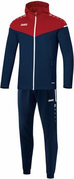 JAKO Kinder-Trainingsanzug Polyester Champ 2.0 mit Kapuze marine/chili rot