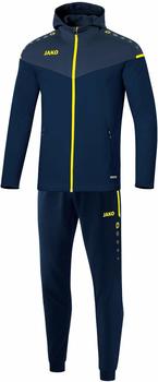 JAKO Kinder-Trainingsanzug Polyester Champ 2.0 mit Kapuze marine/darkblue/neongelb