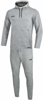 JAKO Damen-Tracksuit Premium Basics mit Kapuzensweat grau meliert