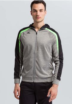 Erima Herren Liga 2.0 Trainingsjacke mit Kapuze grau melange/schwarz/green gecko