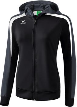 Erima Damen Liga 2.0 Trainingsjacke mit Kapuze schwarz/weiß/dunkelgrau