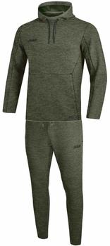 JAKO Tracksuit Premium Basics mit Kapuzensweat (M9629) khaki meliert