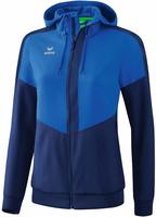 erima 1032018, erima Squad Pr&auml;sentationsjacke mit Kapuze Damen new royal/new navy 42