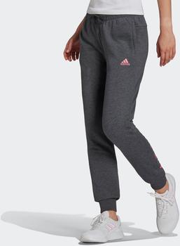 Adidas Essentials French Terry Logo Pants Women dark grey heather/rose tone