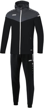 JAKO Trainingsanzug Polyester Champ 2.0 mit Kapuze schwarz/anthrazit