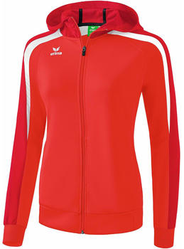 Erima Damen Liga 2.0 Trainingsjacke mit Kapuze rot/dunkelrot/weiß