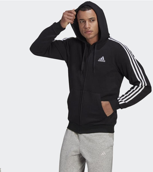Adidas Essentials Fleece 3 Stripes Training Jacket (GK9051) black