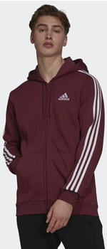 Adidas Essentials Fleece 3 Stripes Training Jacket (H12199) victory crimson/white