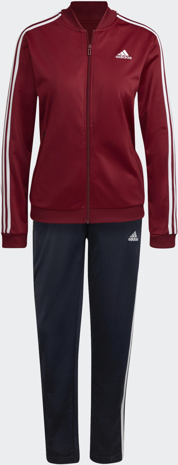 Adidas Essentials 3-Stripes Tracksuit Women legend ink/collegiate burgundy  Test - ab 55,99 €
