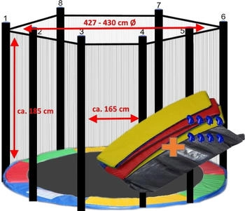 Walexo Trampolin-Randabdeckung (37000394) mehrfarbig/schwarz