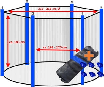 Walexo Trampolinnetz (37002626) schwarz