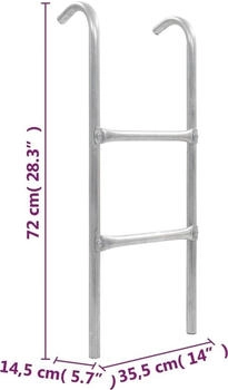 vidaXL Trampolin-Leiter (92408) silber/grau
