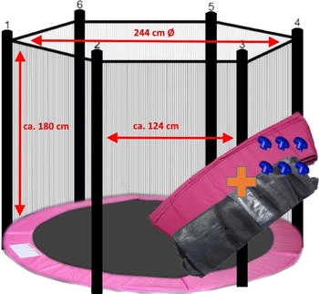 Walexo Trampolin-Randabdeckung (37000417) rosa/schwarz