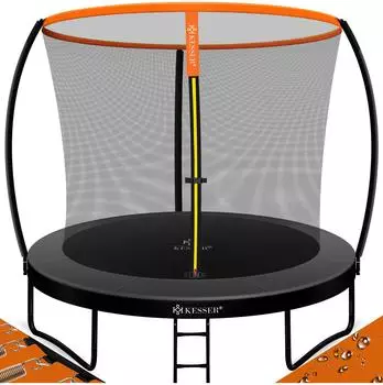 Kesser Gartentrampolin Kinder bis 150kg, Komplettset mit Sicherheitsnetz & Leiter