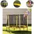Chipolino Kindertrampolin Sporty 140cm mit Basketballkorb, Leiter & Federabdeckung, gelb