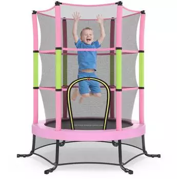Songmics Kindertrampolin 174cm mit Sicherheitsnetz, pink