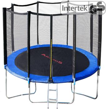 Arebos Trampolin 244 cm inkl. Sicherheitsnetz und Leiter schwarz/blau