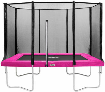 Salta Rechteckiges Trampolin Mit Sicherheitsnetz 214 x 305 cm pink