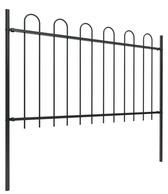 vidaXL Gartenzaun mit Bügel-Design Stahl 17 x 1 m (277665) schwarz