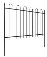 vidaXL Gartenzaun mit Bügel-Design Stahl 6,8 x 1,2 m (277668) schwarz