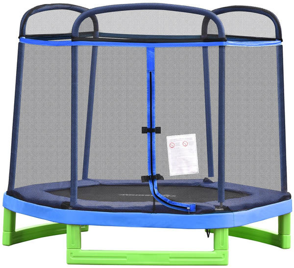 HomCom Trampoline 215 cm with Safety Net (342-031BU) blue/green