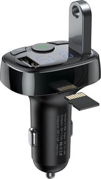 Baseus FM Transmitter T typed Bluetooth 2xUSB microSD (Black) (CCMT000001)