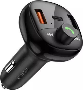 Tech-Protect CC06 3-Port PD72W Autoladegerät mit Sender Schwarz (B-9558)
