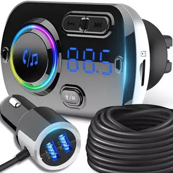 Retoo FM Transmitter Auto Bluetooth 5.0 Ladegerät QC 3.0 AUX USB Autoladegerät (E663)